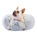 Calming Dog Bed for Small Dogs Round Fluffy Self Warming Pet BedGray Donut Cuddler pet Bed for PuppiesXS Dog Bed Washable.