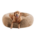 URGVANZ Calming Donut Dog Bed for Large Dogs | Faux Fur Plush Round Bed (34", Up to 80 lbs)