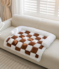 Couch Cover for Dogs Washable Calming Dog Bed Mats Non Slip Pet Bed for Couch Fluffy Cat Mat for Furniture Protector Sofa Cover for Home and Car (Brown 39.3 * 33.4inch)